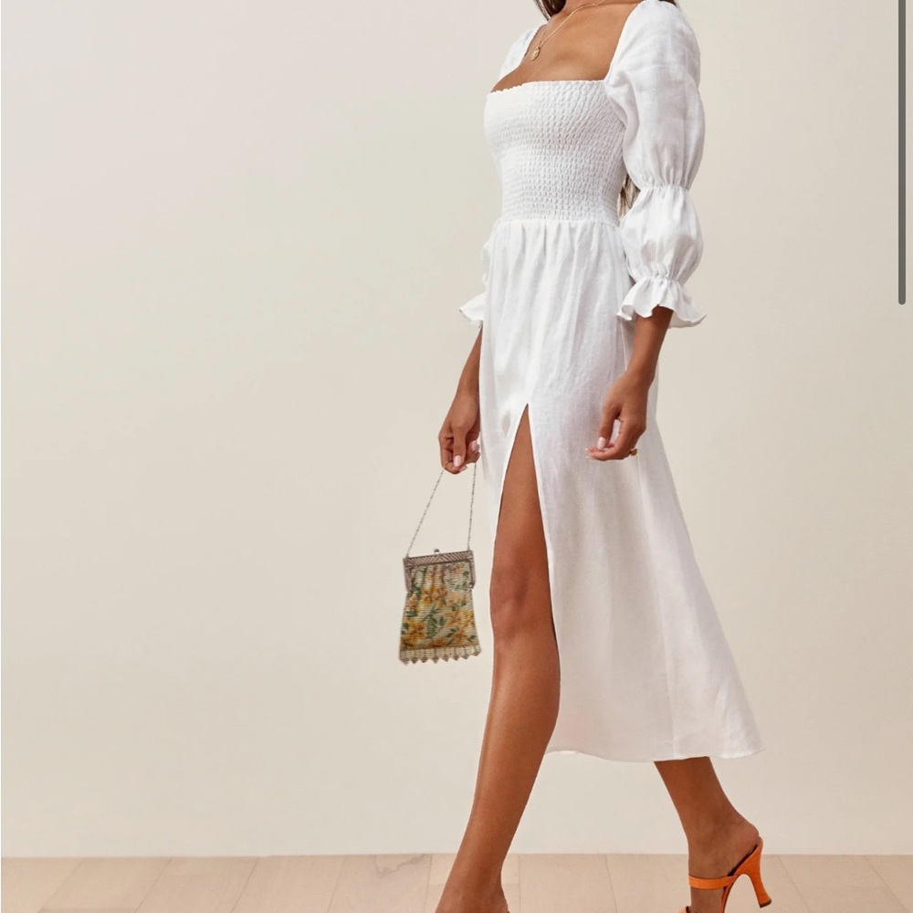 Reformation - Hyland Linen Dress - Size M - NWT - White